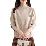 Women Knitted Pullover Short Sweater Autumn Knitted Long Sleeve Autumn and Winter