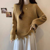 Women Knitwear Autumn and Winter Tassel round Neck Sweater Loose Sweater