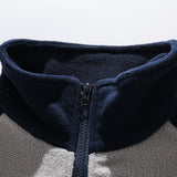 Unisex Winter Cotton Coat Winter Stand Collar Sweater Japanese-Style Retro Polar Fleece