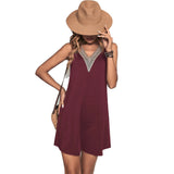 Women Dress Summer V-neck Casual Sleeveless Knitted Dress