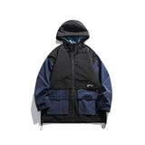 Unisex Jacket Retro Patchwork Contrast Color Jacket Loose Outdoor Jacket