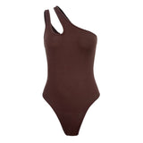 Women Jumpsuit Summer Sexy Slim-Fit Ribbed One-Shoulder Hollow-out Jumpsuit
