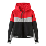 Women Trench Coat Spring and Autumn Anorak Women's Long Sleeve Zipper Drawstring Coat
