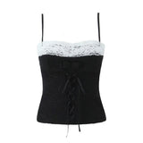 Women Tops Spring/Summer Bow Bandage Lace Strap Sexy Top