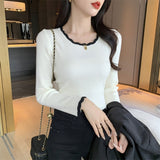 Women Knitted Pullover Autumn and Winter Slim Fit Sweater Cropped Top