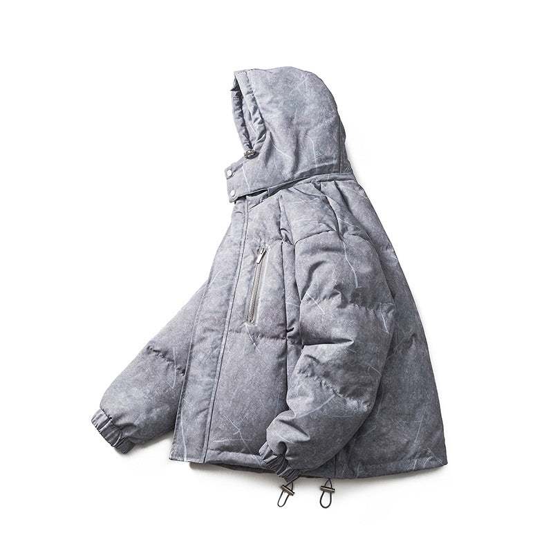 Unisex Winter Cotton Coat Winter Retro Dark Pattern Warm down Jacket