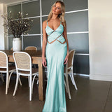 Women Dresses Summer Sexy Solid Color Slim Fit Backless Sling Dress