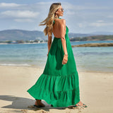 Women Dress Sexy Backless Spaghetti Straps Long Dress Beach Dress