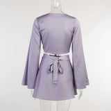 Women Dresses Sexy Flare Sleeve Skirt Suit Skirt (Bla0420)
