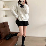 Women Knitwear Autumn and Winter round Neck Sweater Loose Knitted Cardigan
