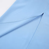 Women Dress Spring/Summer round Neck Puff Sleeve Dress Sheath Tight Dress