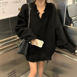 Women Knitted Pullover Autumn and Winter Loose Long-Sleeved Sweater Top