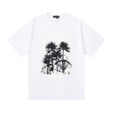 Purple Brand T Shirts Spring Tree Print Men's and Women's Loose-Fitting Casual round-Neck Short-Sleeved T-shirt