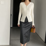 Women Cardigan Sweater Fall Slim Fit Zipper Knitted Cardigan Long Sleeve Sweater 8t8307