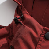 Unisex Winter Cotton Coat Three-Dimensional Multi-Pocket Hooded down Jacket Retro Workwear down Jacket