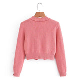 Women Sweater Knitwear Short Classic Style Knitted Cardigan