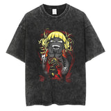 20242024 Fashion Streetwear Men Washed T Shirt Anime