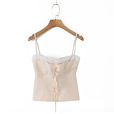 Women Tops Spring/Summer Bow Bandage Lace Strap Sexy Top