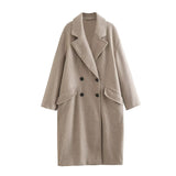 Women Woolen Coat Autumn and Winter Long over the Knee Woolen Coat