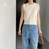 Women Knitted Two-Piece Set Vest Two-Piece Set Short Knitted Shawl Suit Jt8631