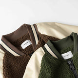 Unisex Winter Cotton Coat Lambswool Stand-up Collar Cotton-Padded Clothes Vintage Loose Embroidered Cotton-Padded Jacket