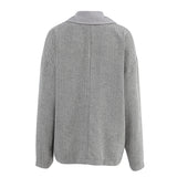 Women Trench Coat Gray Woolen Coat Autumn and Winter Suit