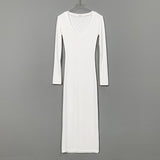 Women Dresses V-neck Long-Sleeve Dress Sheath Dress