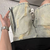 Men Jeans Zipper Summer Vintage Sports Casual Shorts