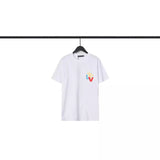 CHH Chrome Heart T Shirts Croix Cross Color Leather Printed Short Sleeve T-Shirt