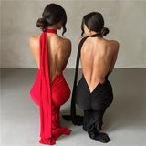 Women Dresses Summer Sexy Backless Sheath Slim-Fit Evening Dress Dress (Bla0420)