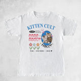 Kawaii Korean Fashion Oversized Kitten T-Shirt Cartoon Cute