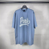 Mens T-shirts Balen Paris Front enjoy Paris Loose Short sleeves