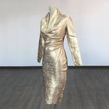 Women's Evening Dress Sexy V-neck Long Sleeve Bandage One-Piece Dress