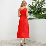 Women Date Dress Summer Slim-Fit Pleated Skirt