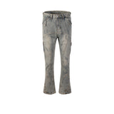 MIJKO Men Vintage Pants MIJKO trousers trendy men's and women's micro-pull jeans