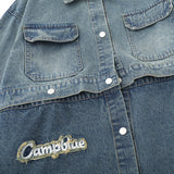 Women Jacket Detachable Two-Way Denim Jacket Embroidered Autumn Baggy Coat