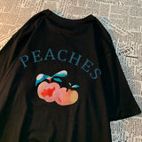 Peaches Attention Very Delicious Letters Men T Shirt Hip Hop