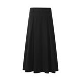 Women Long Skirt Pleated Mid-Length Skirt A- Line Skirt Loose Casual Umbrella Skirt