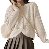 Women Knitwear Autumn Winter Retro Sweater Loose Knitted Cardigan