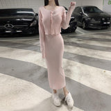 Women Dresses V-neck Strap Long Skirt Split Outer Coat Suit