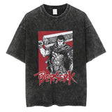 Men Streetwear Vintage Black Tshirt Harajuku Japanese Anime