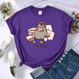 2024Sorry I'm Busy Cat Playing Games With Headphones T Shirt