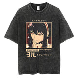 Washed Retro T-Shirt Street Spy X Play House, Casual Summer Short Sleeves