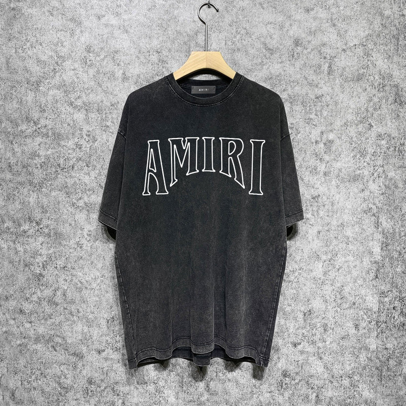 Amiri T Shirts Washed and Worn Retro Short Sleeve T-shirt