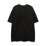 Men T Shirt Graffiti Washed and Worn Short Sleeve T-shirt