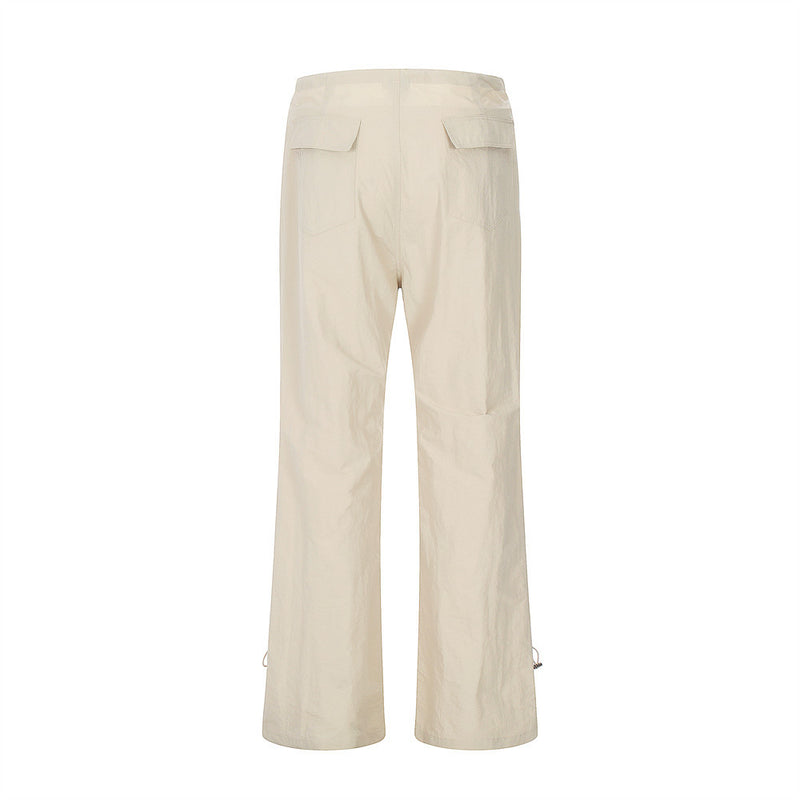 Men Sweatpants Pleated Overalls Men's Loose Sports Drawstring Ankle-Tied Casual Pants