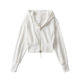 Women Jacket Double Zipper Patchwork Hoodie Women's Cardigan Jacket