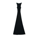 Women Dresses Summer round Neck Sleeveless Knitted Dress (Xds0414)
