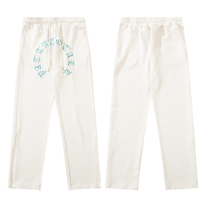 Women Sweatpants Embroidered Sweatpants Men's and Women's Straight Loose Casual Pants