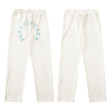 Women Sweatpants Embroidered Sweatpants Men's and Women's Straight Loose Casual Pants